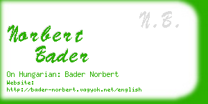 norbert bader business card